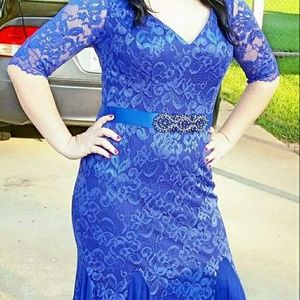 Size 10 Blue Evening Gown & Matching Size 8 Shoes